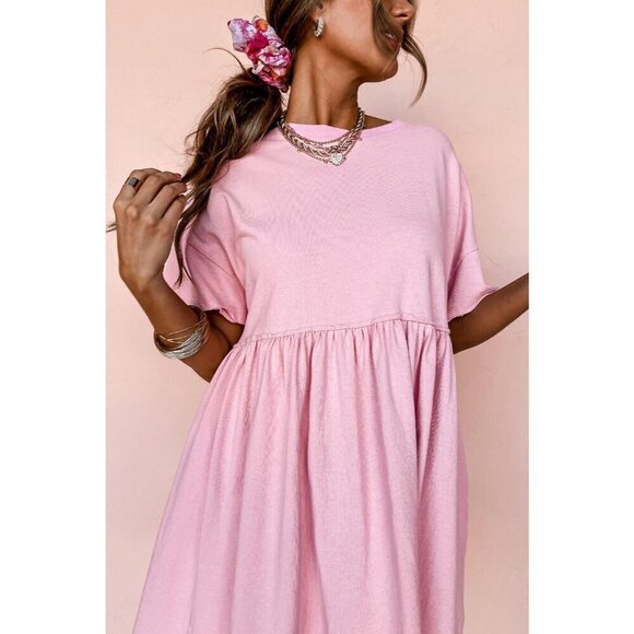 NWT ROSIE Bubblegum Pink Babydoll T Shirt Dress - Picture 6 of 13